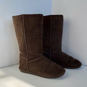 EUC Bjorndal Zoe brown leather mid-calf boots, sheepskin lining